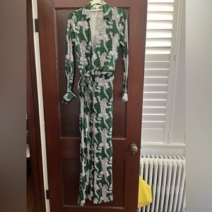 Stunning DVF wrap jumpsuit with iconic leopard print